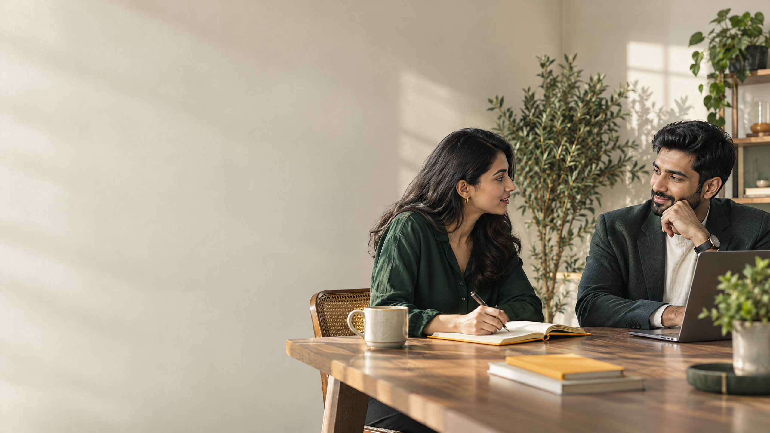 An illustrative moment of one entrepreneur listening and learning from a mentor.